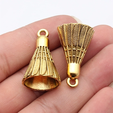 3D Federball Charms Zinklegierung Anhänger Für DIY Schmuckherstellung Halsketten Ohrringe Zubehör Antik Gold Silber Bronze