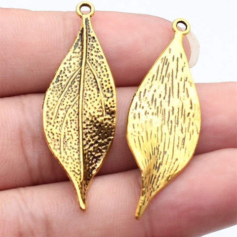 Vintage Zinklegierung Verdrehte Blatt Anhänger DIY Schmuckzubehör Retro Baumblatt Charms Für Halsketten Ohrringe Basteln