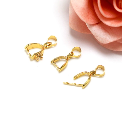 Fianzas de Cobre para Hacer Joyas Chapadas en Oro Oro Rosa y Plata Cierre de Colgante Accesorios de Collar DIY Diamantes de Imitación