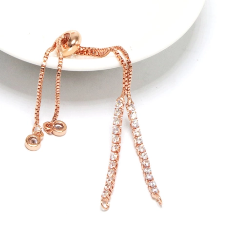 DIY Adjustable Bracelet Component Copper 18K Gold Plated Micro Inlaid Zirconia Box Chain For Jewelry Making Women Accessories