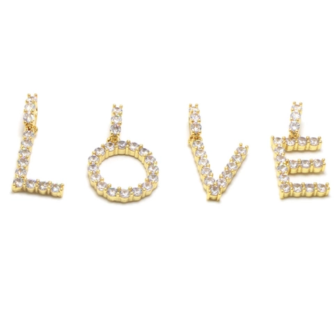 Fashion Copper Gold Plated Zirconia Initial Alphabet Pendant Necklace For Women Elegant Icy Out 26 Letter Jewelry Gift
