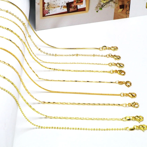 Kupfer Kette Halskette Für Damen Herren Gold Platin Beschichtet Schlangenknochen Box O-Form Stern Gliederkette Schmuck Geschenk