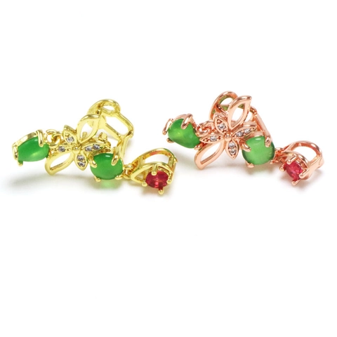 Bélière de Pendentif Élégante en Cuivre avec Fleurs et Strass Fermoir pour Collier DIY Accessoires Bijoux Or Rose