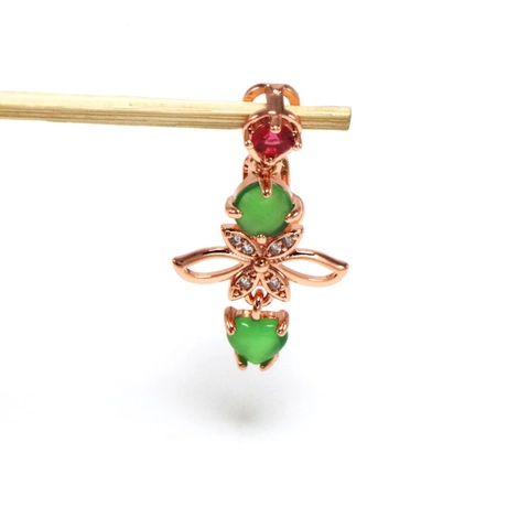 Bélière de Pendentif Élégante en Cuivre avec Fleurs et Strass Fermoir pour Collier DIY Accessoires Bijoux Or Rose