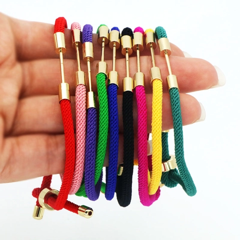 Braided Bracelet Cord Copper Findings Adjustable Knot Lobster Clasp DIY Jewelry Making Handwoven String Bracelet Accessory