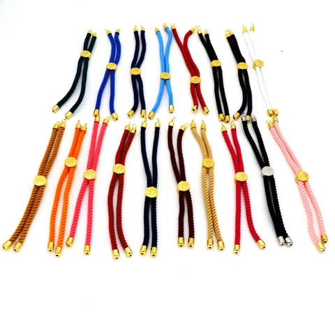 DIY Verstellbares Gewebtes Milan Kordel Armband Halbfertiges Schmuckzubehör Mit Lebensbaum Kupfer Schieber Geflochtenes Seil
