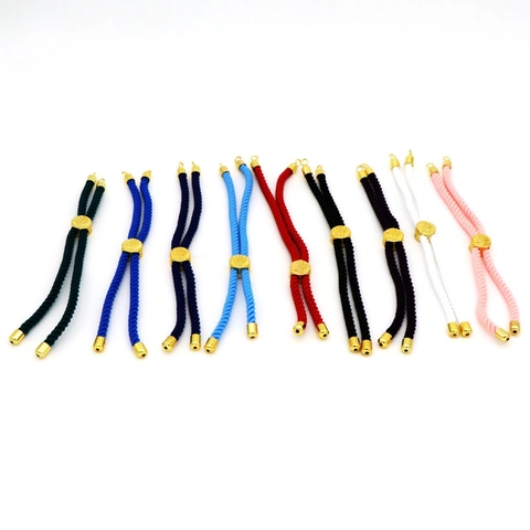DIY Verstellbares Gewebtes Milan Kordel Armband Halbfertiges Schmuckzubehör Mit Lebensbaum Kupfer Schieber Geflochtenes Seil