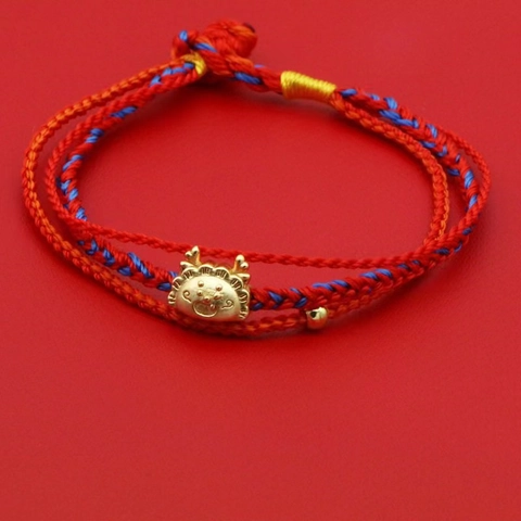 925 Sterling Silver Year Of The Dragon Bracelet Woven Red Rope Lucky Zodiac Dragon Bracelet Handcrafted Jewelry Gift For Women
