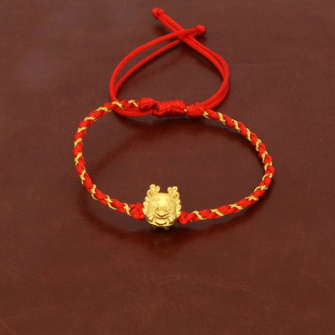 925 Sterling Silver Zodiac Dragon Braided Red Rope Bracelet Chinese Style Vintage Hand Woven Lucky Bracelet For Women Men