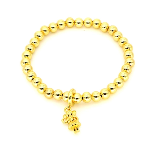 Gold Plated Copper Beaded Bracelet Coconut Tree Angel Medical Bag Zirconia Elastic Charm Bracelet For Women Fashion Jewelry
