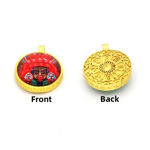 Ethnic Thangka Gawu Box Alloy Pendant Religious Amulet Buddha Wisdom Eye Mandala Pattern Buddhist Jewelry For Unisex