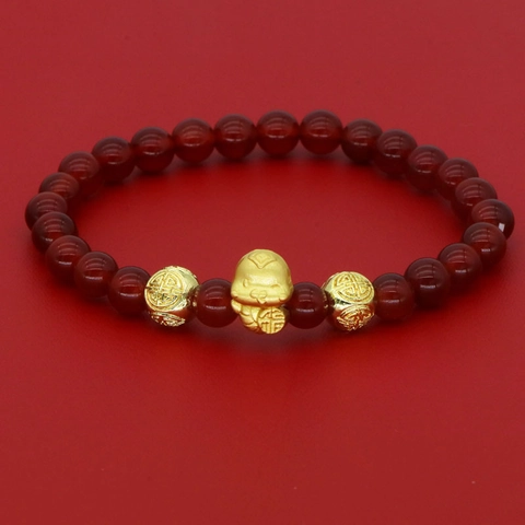 2025 Year Of The Snake Zodiac Agate Obsidian Bracelet For Women Men Ethnic Style Lucky Red Beads Hand Jewelry Gift