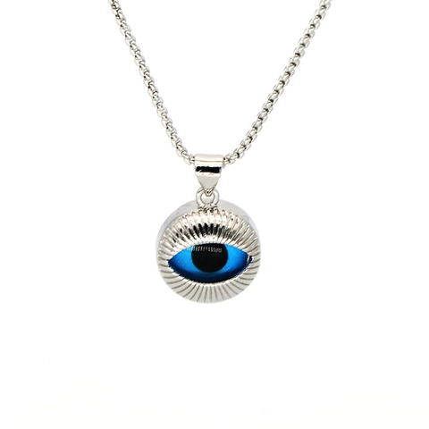 Vintage Evil Eye Pendant Necklace Copper Rhinestone Resin Turkish Style Clavicle Chain Necklace For Women Unisex Fashion Jewelry
