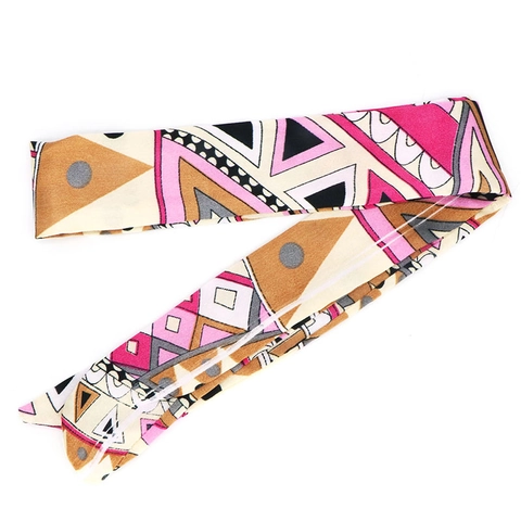 Elegante Bufanda Twilly de Satén Mujer Estampado Leopardo Ecuestre Diadema Bolso Cinta Bufanda Poliéster Estampado Corbata