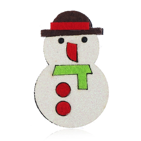 Broche Bonhomme de Neige de Noël en Feutre de Tissu à Paillettes pour Femmes Enfants Accessoires de Décoration de Vêtements de Fête