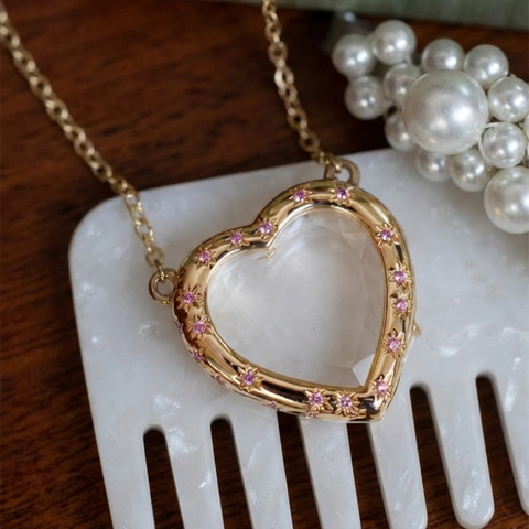 DIY Gepersonaliseerde Hart Glas Zwevende Medaillon Ketting Voor Vrouwen Koper Zirconia MAMA Letter Vlinder Klavertje Sieraden