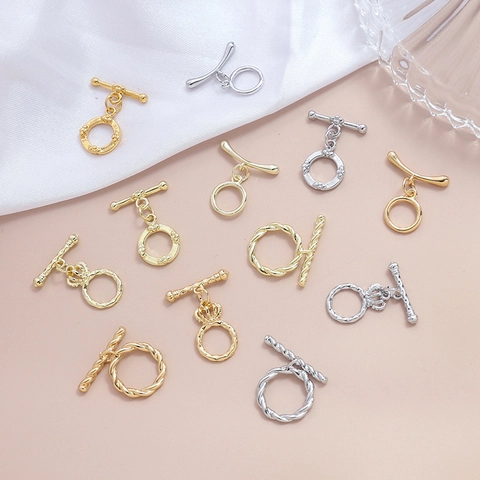 Kupfer 14K 18K Vergoldet Knebelverschluss OT Schnalle Verbinder Für DIY Halskette Armband Schmuckherstellung Handgefertigt