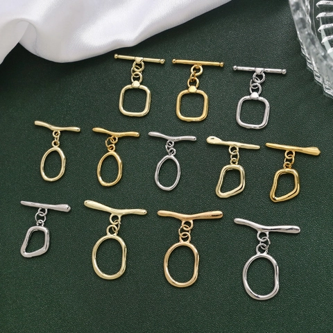 14k 18k Vergoldet Kupfer Knebelverschlüsse OT Verbinder Für DIY Halskette Armband Schmuckherstellung Geometrische Verschlüsse