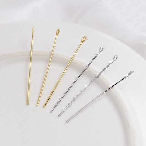 Alfileres de Ojo de Cobre Galvanizado para Joyería DIY Conectores de Metal Bañado en Oro 14K 18K para Pulsera Pendientes