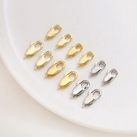 Fermoir Mousqueton en Cuivre Plaqué Or Véritable 14K 18K pour Fabrication de Bijoux DIY Collier Bracelet Connecteur