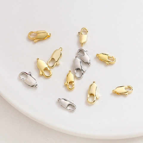Fermoir Mousqueton en Cuivre Plaqué Or Véritable 14K 18K pour Fabrication de Bijoux DIY Collier Bracelet Connecteur