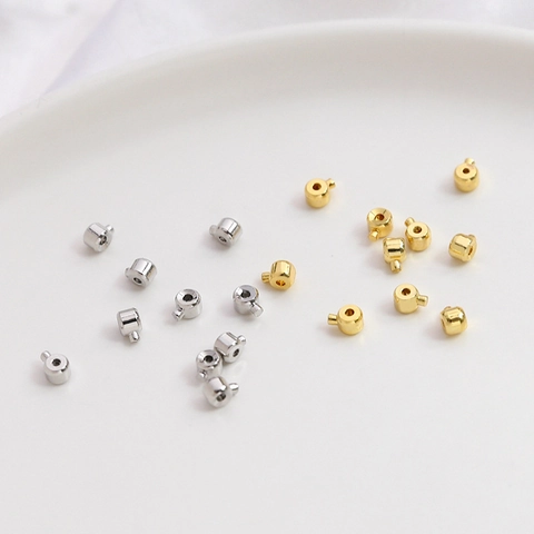 Perline di Posizionamento in Rame Placcato Oro Distanziatori Chiusura Stopper Per Braccialetti Collane DIY Accessori Gioielli