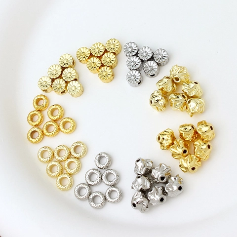 Kupfer Vergoldete Blume Unregelmäßige Abstandsperlen Für DIY Handgefertigte Schmuck Armband Halskette Ohrring Perlenzubehör