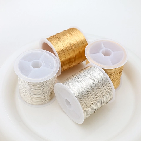 14K Gold Filled Color Retaining Soft Copper Wire For DIY Jewelry Making Shaping Beading Wrapping Metal Craft Wire Gold Silver