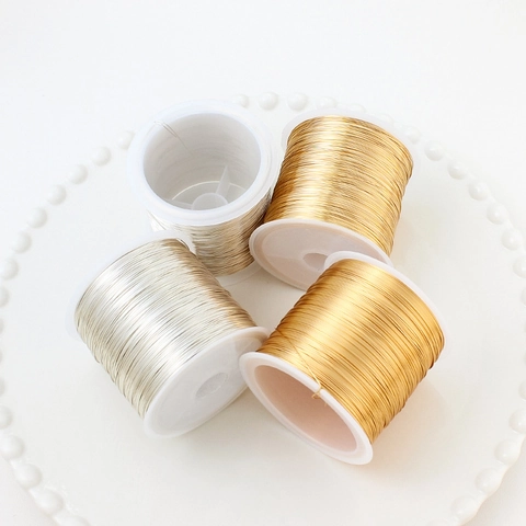 14K Gold Filled Color Retaining Soft Copper Wire For DIY Jewelry Making Shaping Beading Wrapping Metal Craft Wire Gold Silver
