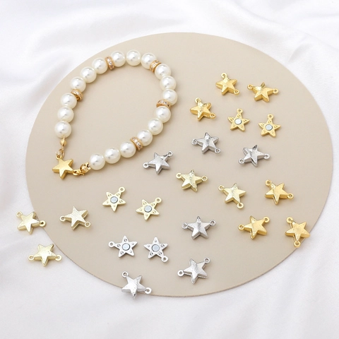 Koperen Stervorm Magnetische Sluiting Sieraden Connector Gesp Voor DIY Ketting Armband Handgemaakte Sieraden Maken Accessoires Goud Zilver
