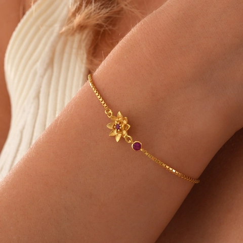 Geboortebloem Armband Ketting Oorknopjes Goud Verguld Koper Zirkonia Geboortesteen Bloemen Verjaardagscadeau Voor Vrouwen Sieraden