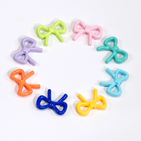Acrylic Bowknot Loose Beads DIY Jewelry Making Accessories For Phone Chains Keychains Necklaces Sweet Transparent Beads