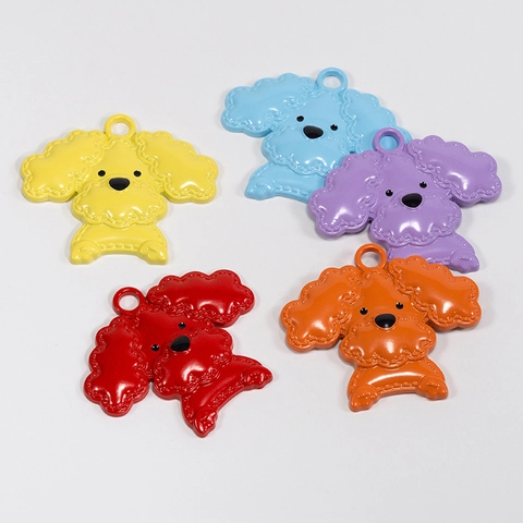 Cartoon Poodle Dog Alloy Pendants For DIY Jewelry Making Bag Backpack Decorations Cute Animal Puppy Keychain Charms Accessories