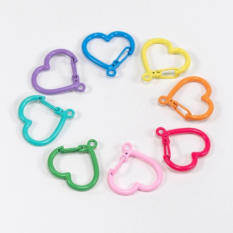 Moschettone a Forma di Cuore in Lega Smalto Colorato Chiusura a Molla per Portachiavi Fai da Te Produzione Gioielli Accessori