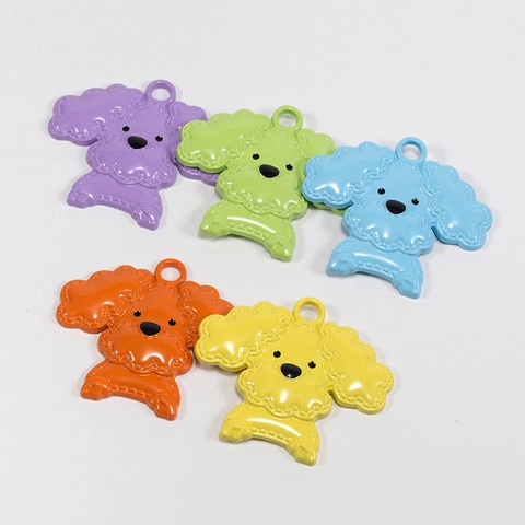 Cartoon Poodle Dog Alloy Pendants For DIY Jewelry Making Bag Backpack Decorations Cute Animal Puppy Keychain Charms Accessories