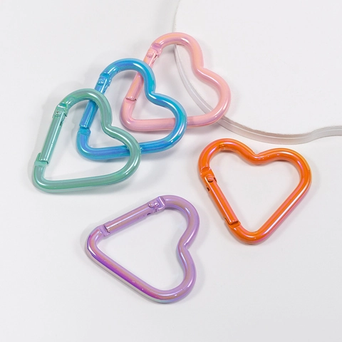 Mosquetón de Aleación Corazón Estrella Para Llavero Charm de Bolso Accesorios Joyería DIY Cierre de Resorte Gancho Metálico Galvanizado