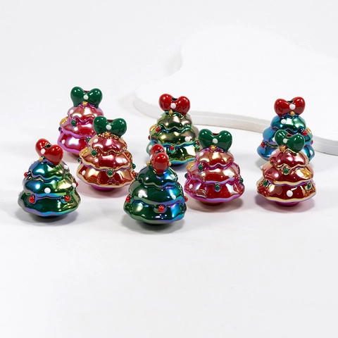 Cuentas de Acrílico de Árbol de Navidad y Guirnalda para Hacer Joyas DIY Colgantes Coloridos para Llaveros Accesorios de Bolso