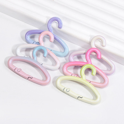 Kleurrijke Legering Kledinghanger Vormige Veergespen DIY Sieraden Accessoires Gradiënt Parelmoer Verbindingsringen Sleutelhanger Clips