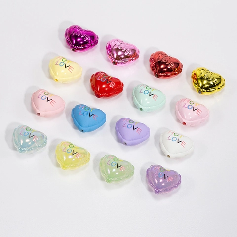 Acryl Stern Herz Perlen Viel Glück Heiße Liebe Sortierte Farben DIY Schmuckherstellung Distanzperlen Anhänger Für Armbänder Halsketten Schlüsselanhänger