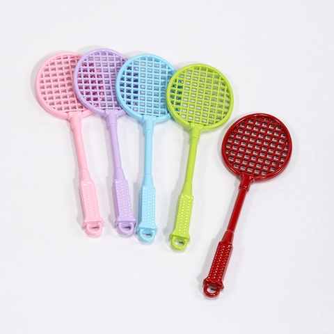 Mini Badminton Racket Keychain Alloy Accessories Sports Souvenirs DIY Jewelry Pendant Charm Decoration Gift For Sports Fans