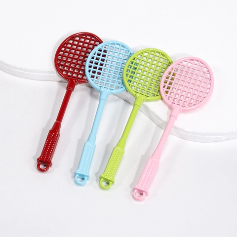 Mini Badminton Racket Keychain Alloy Accessories Sports Souvenirs DIY Jewelry Pendant Charm Decoration Gift For Sports Fans