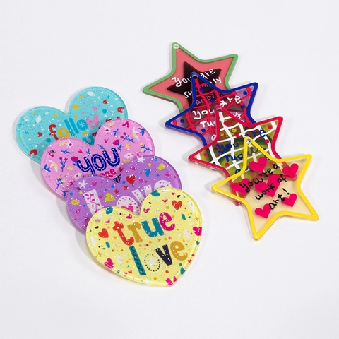 Ciondoli in Acrilico a Forma di Cuore Stella Puzzle per Creazione di Gioielli Fai da Te Catena per Telefono Portachiavi Accessori per Borse