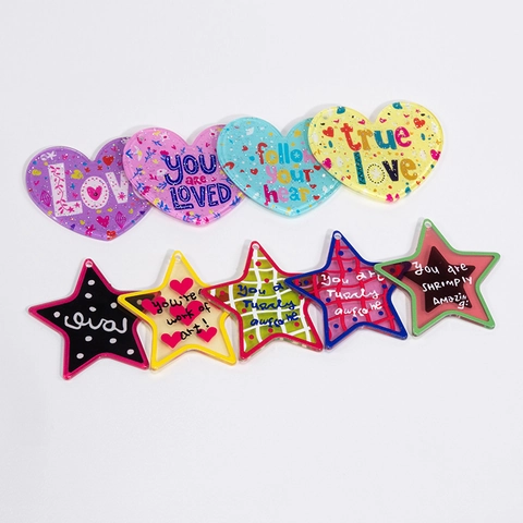 Ciondoli in Acrilico a Forma di Cuore Stella Puzzle per Creazione di Gioielli Fai da Te Catena per Telefono Portachiavi Accessori per Borse