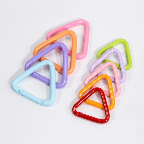 Minimalist Aluminum Alloy Triangle Carabiner Keychain Hook Painted Bag Charm Outdoor Spring Link DIY Jewelry Accessory