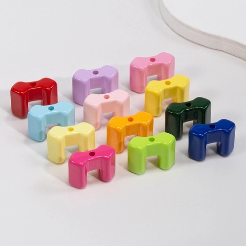 DIY Acrylic Baked Paint Combo Block Square Loose Beads For Jewelry Making Phone Chain Bag Hanging Accessories Craft Beads