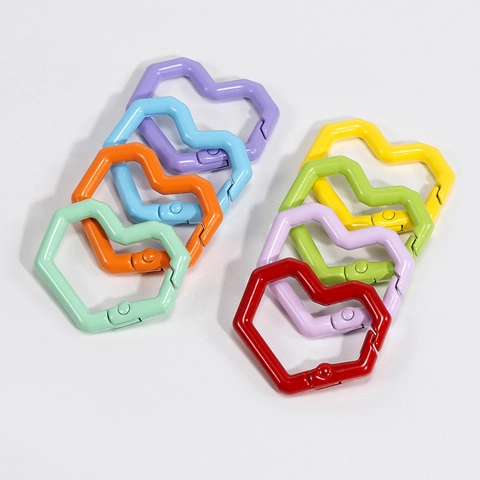 Herzform Legierung Federclip Bunt Einbrennlack Schlüsselbund Clip DIY Schmuckherstellung Zubehör Für Taschenanhänger