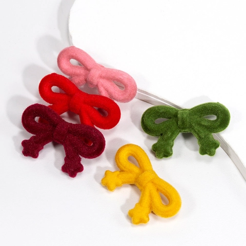 Pendentif Nœud Papillon Floconné Fournitures Bijoux DIY Accessoires Nœuds Perforés pour Porte-clés Téléphone Bracelet Décoration de Sac
