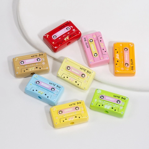 Cuentas de Acrílico Cassette Retro Estilo Años 90 Tema Musical DIY Joyería Dijes con Notas Musicales Cuentas Sueltas para Artesanía