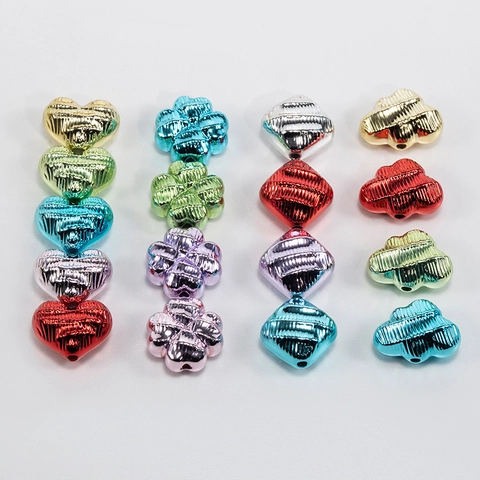 Perline in Acrilico con Increspatura dell'Acqua Galvanica a Forma di Cuore Stella Nuvola per Creazione Gioielli DIY