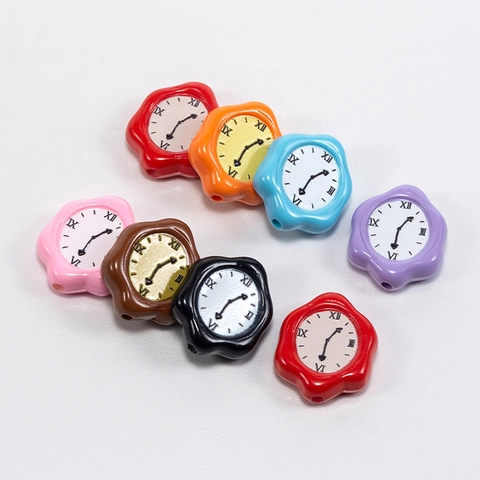 Perline in Acrilico con Quadrante di Orologio e Sigillo di Cera per Creazione Gioielli Numeri Romani Fai da Te Accessori Artigianali